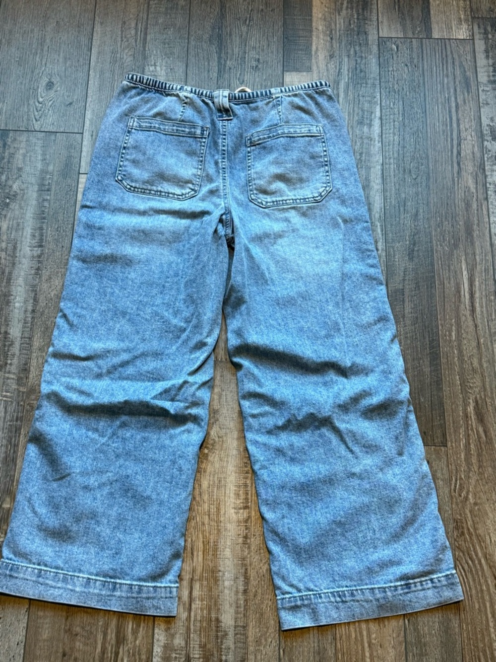 Oat New York Light Blue Cropped Wide-Leg Jeans - Picture 8 of 9
